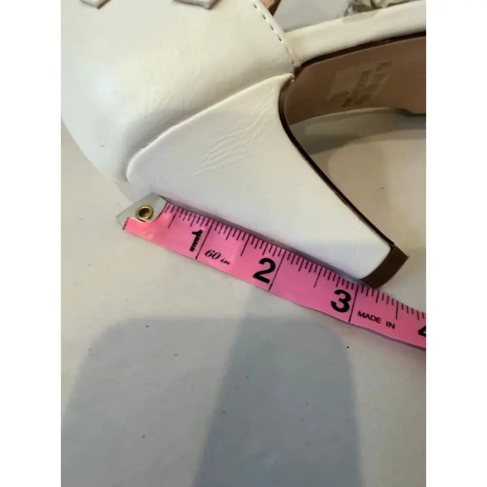 Chase + Chloe White Vintage T-Strap Mary Jane Heels - Size 6 Flaw